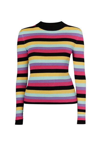 myMo Kobiety Sweter z prążkowanego dzianiny