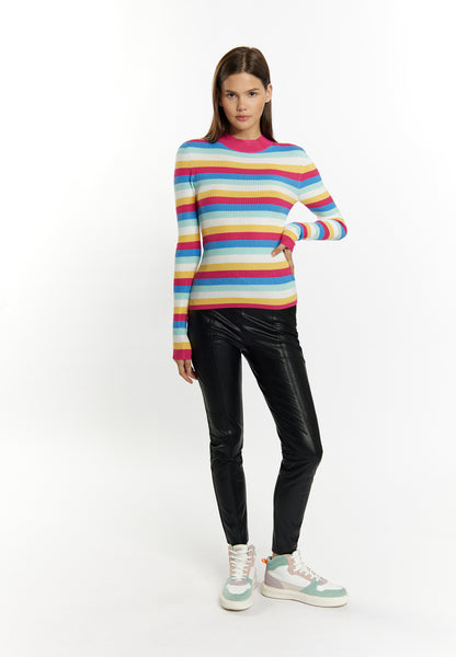 myMo Kobiety Sweter z prążkowanego dzianiny