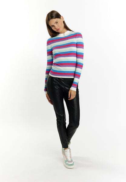 myMo Kobiety Sweter z prążkowanego dzianiny