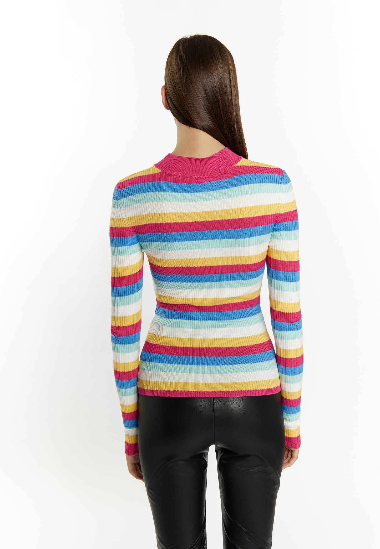 myMo Kobiety Sweter z prążkowanego dzianiny