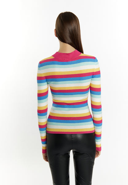 myMo Kobiety Sweter z prążkowanego dzianiny