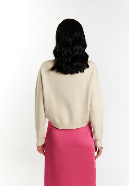 Faina Women's Cardigan With Pearls