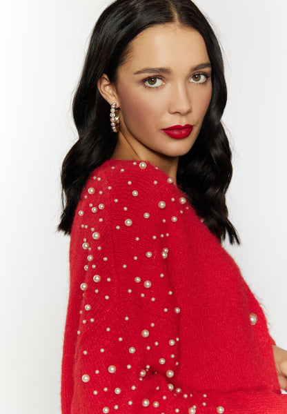 Faina Women's Cardigan With Pearls