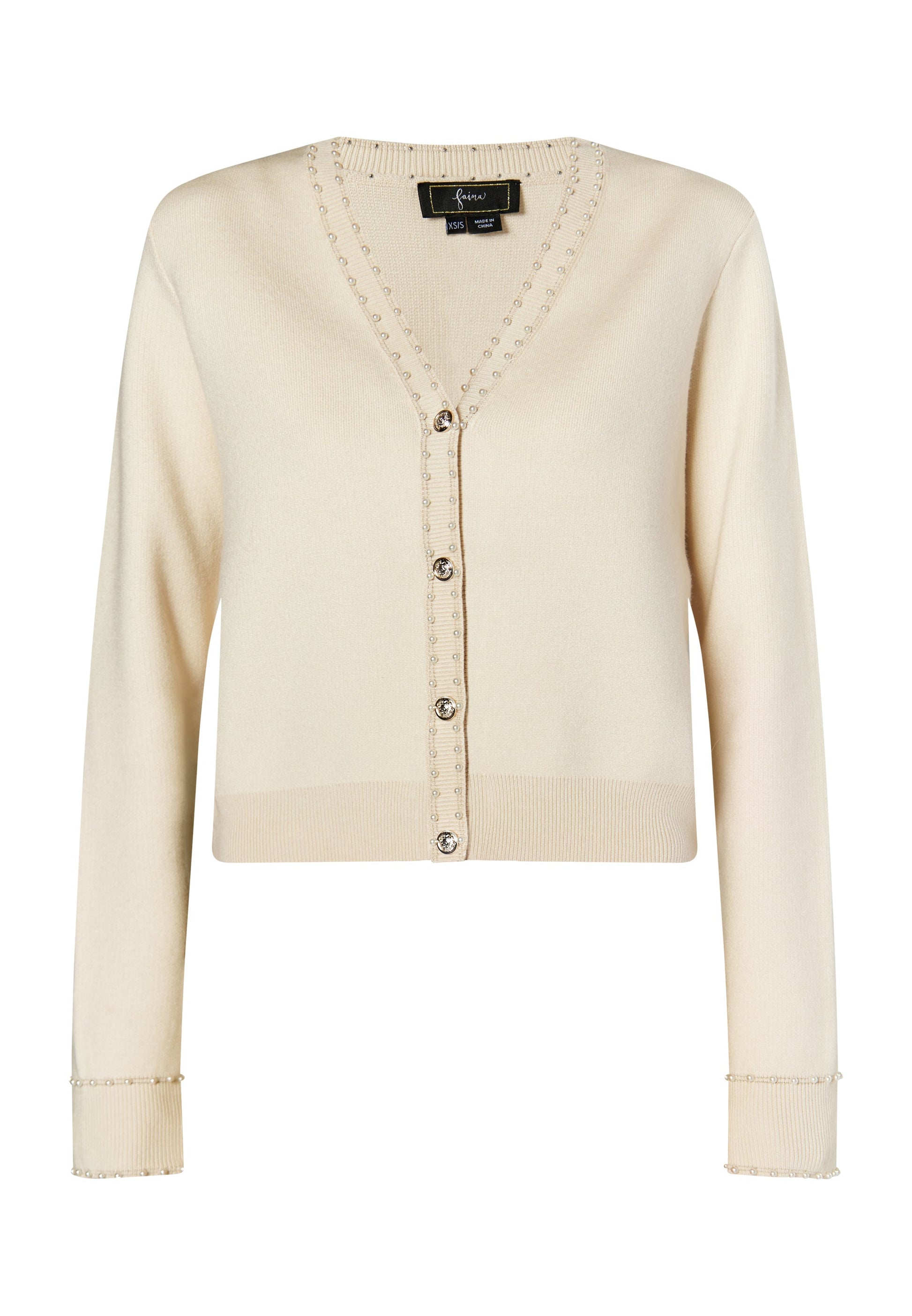 Faina Women's Cardigan With Pearls