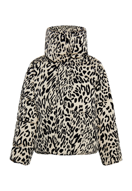 Faina Women's Quilted Jacket With Leopard Print