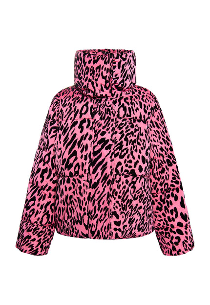 Faina Women's Quilted Jacket With Leopard Print