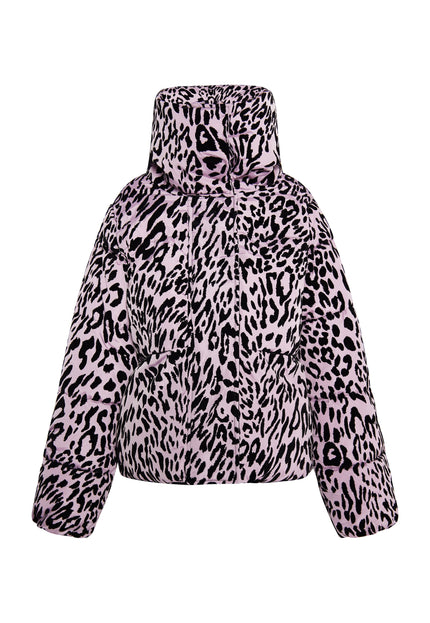 Faina Women's Quilted Jacket With Leopard Print