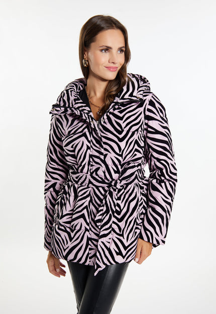 Faina Women's Zebra Print Quilted Jacket