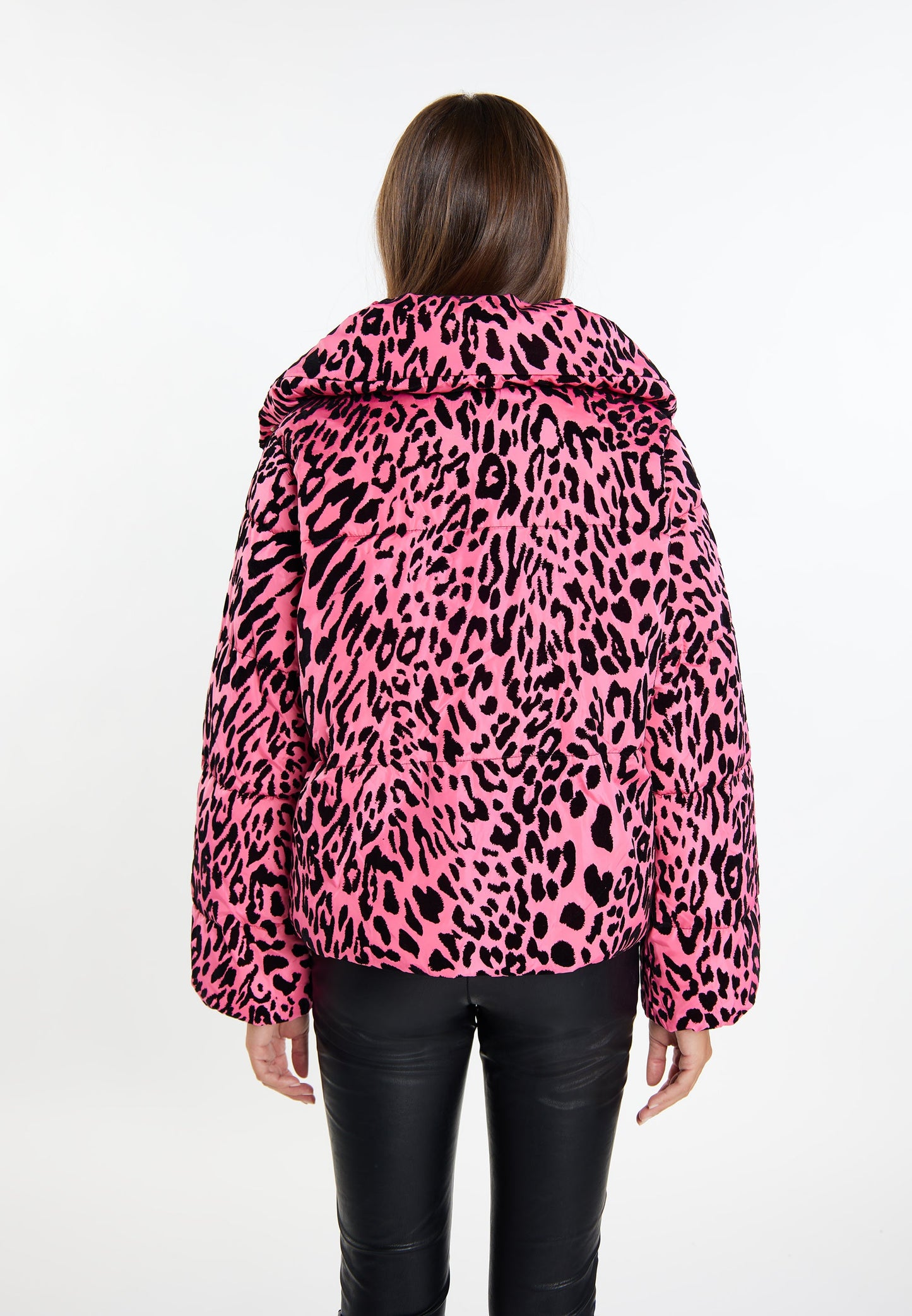 Faina Women's Quilted Jacket With Leopard Print