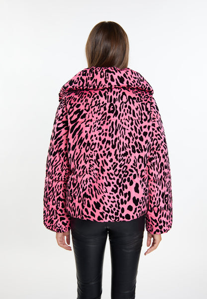 Faina Women's Quilted Jacket With Leopard Print