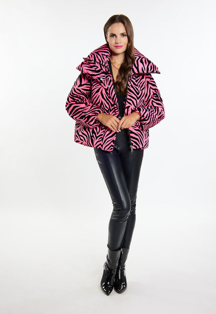 Faina Women's Zebra Print Quilted Jacket