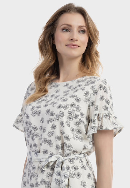 Usha Women's Midi Dress With Ruffles