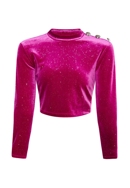 Faina Women's Velvet Shirt With Glitter