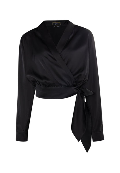 Faina Women's Satin Wrap Blouse