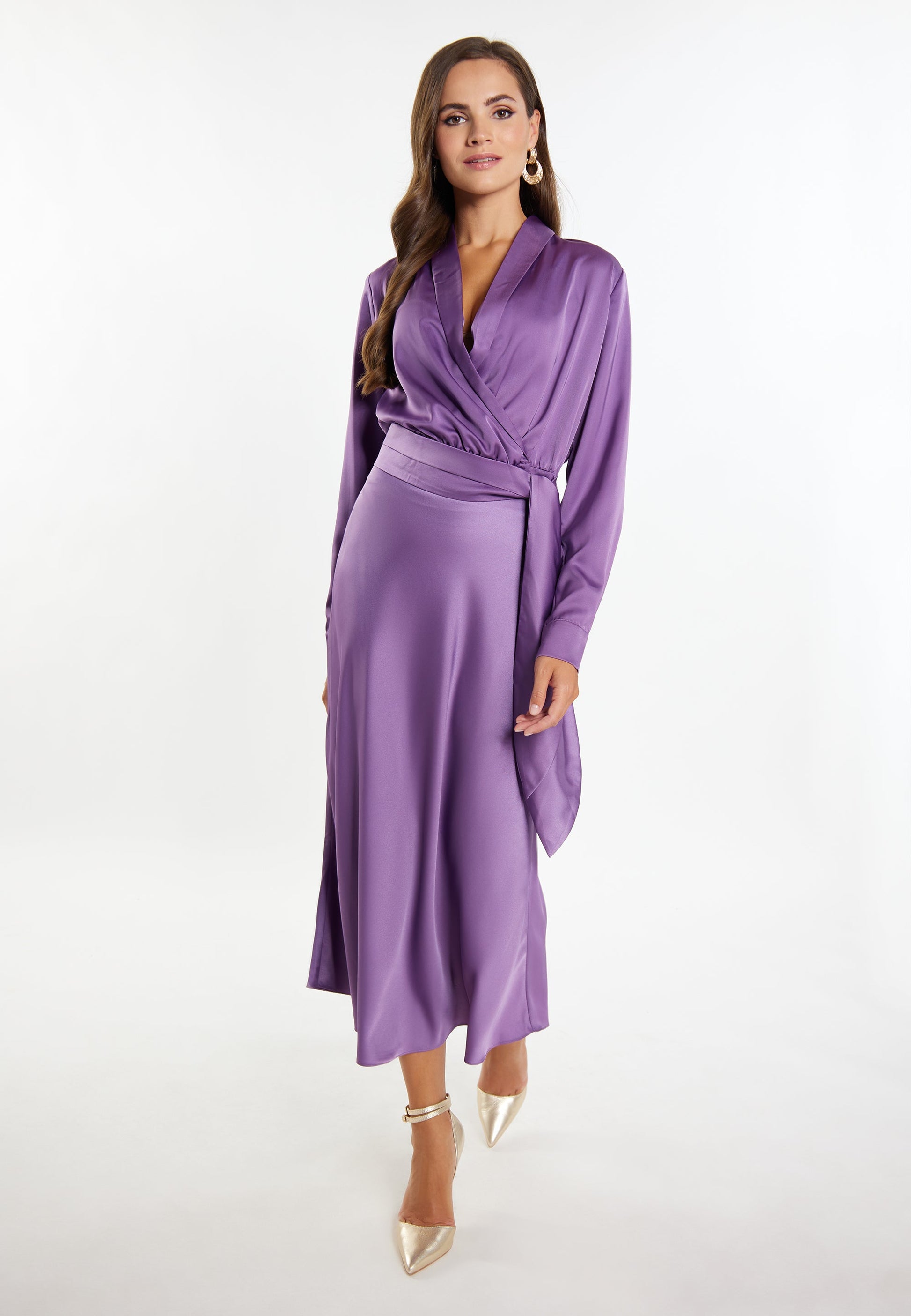 Faina Women's Satin Wrap Blouse