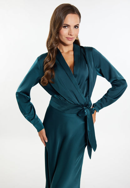 Faina Women's Satin Wrap Blouse