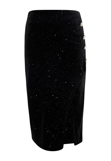 Faina Women's Velvet Skirt With Glitter