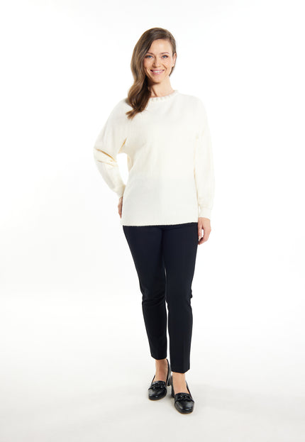 usha Damen Pullover mit Perlen