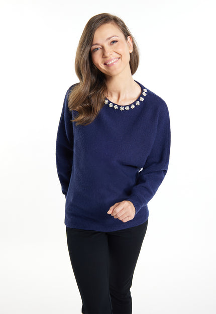 usha Damen Pullover mit Perlen