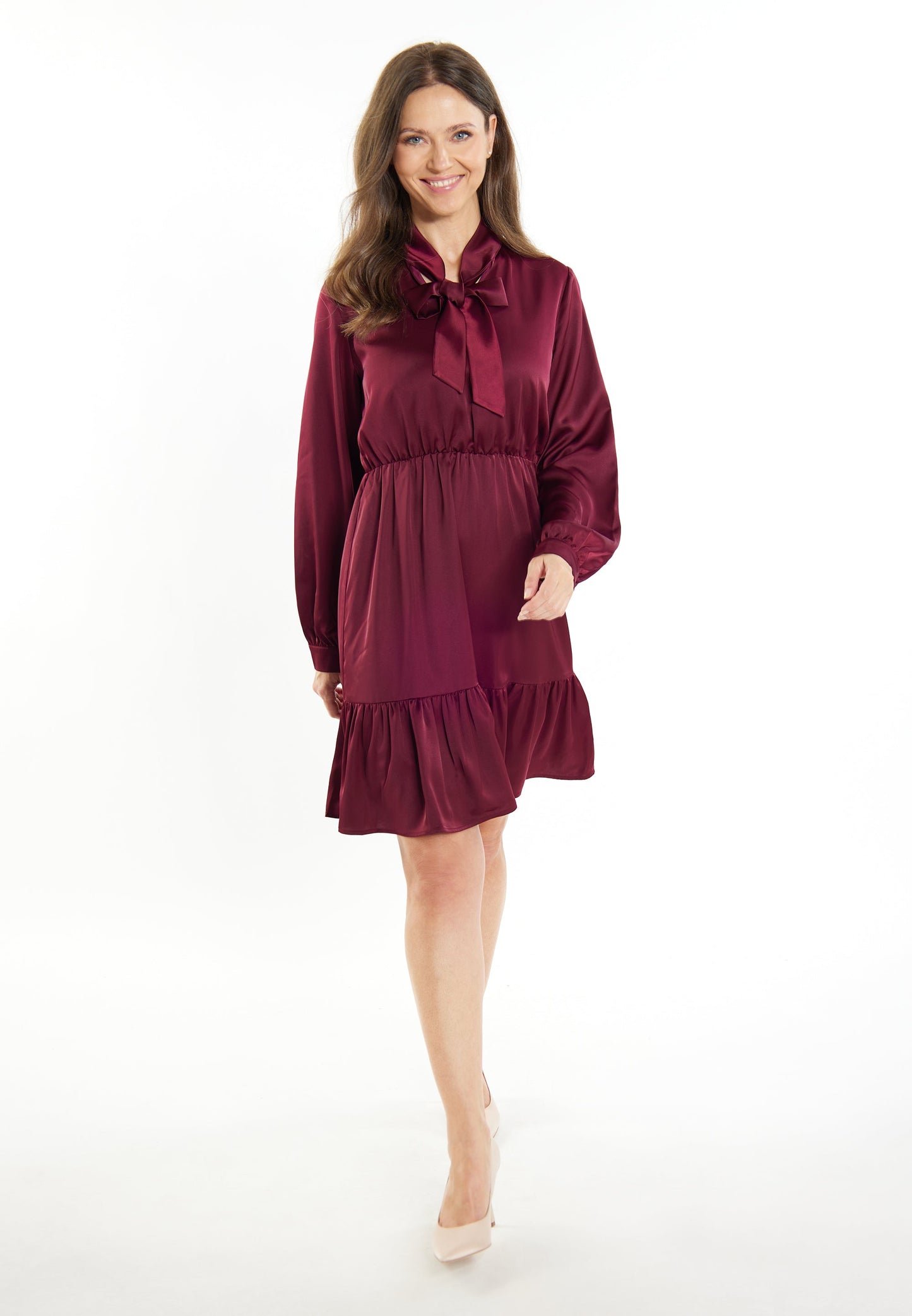 Usha black label Women's Midi Dress With Flounce