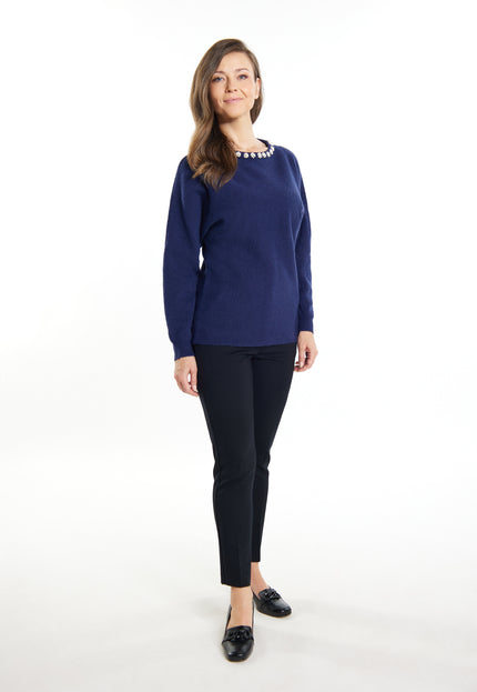 usha Damen Pullover mit Perlen