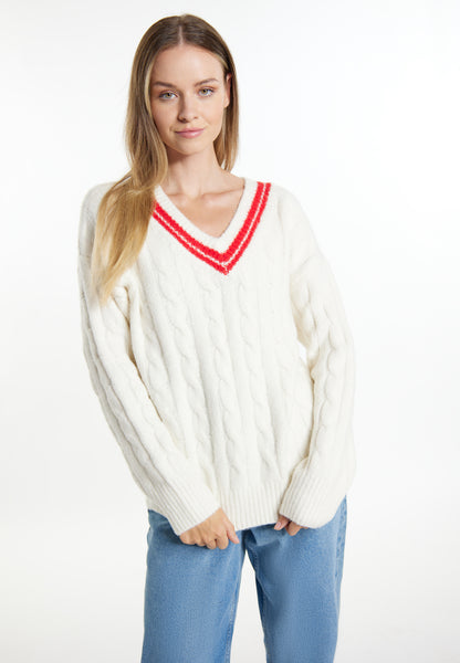 DreiMaster Maritim Kobiety sweter dziany + zestaw torba na zakupy