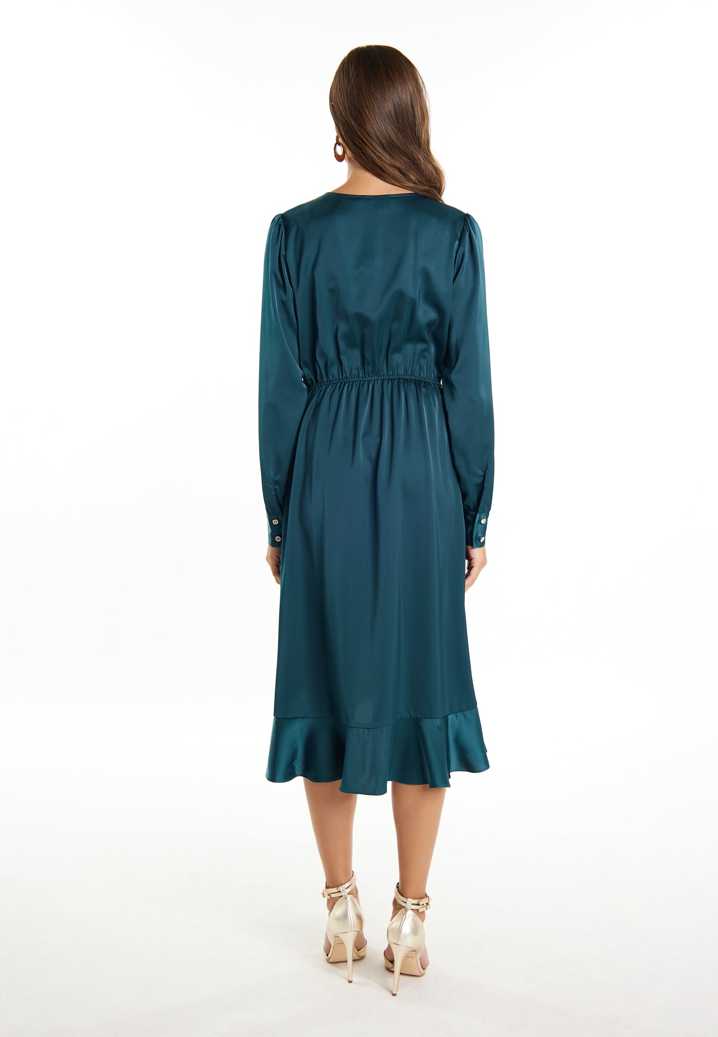 faina Kobiety Midi Sukienka z długim rękawem