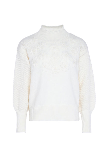 Mymo Women's Sweater With Floral Embroidery