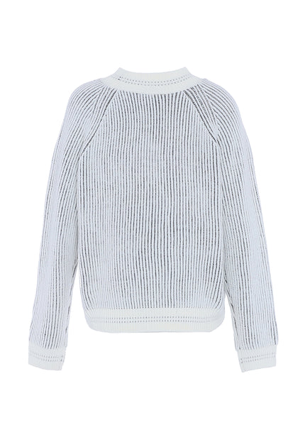 faina Damen Strickpullover mit Pailletten