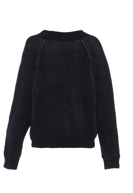 faina Damen Strickpullover mit Pailletten