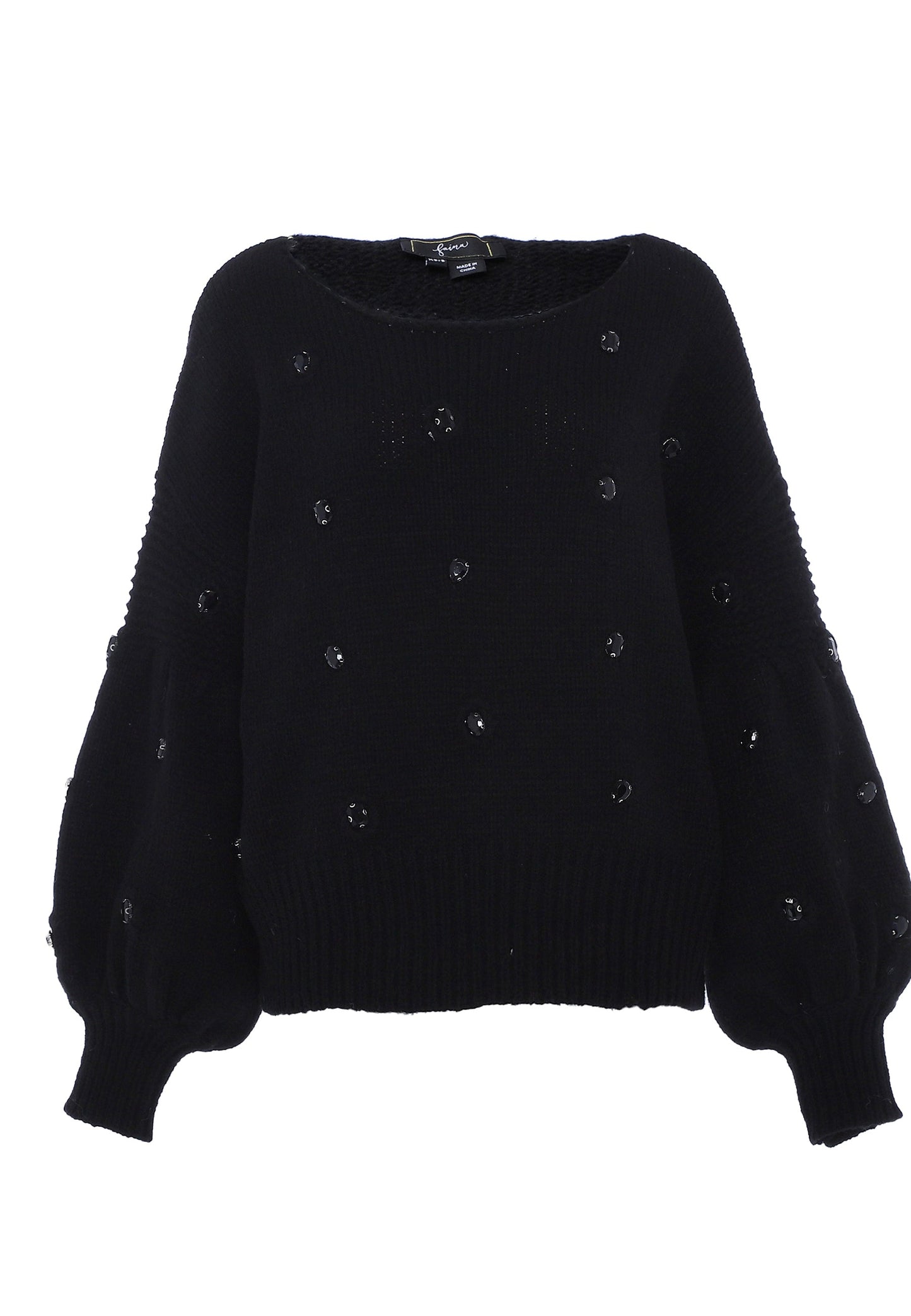 Faina Women's Sweater With Rhinestones