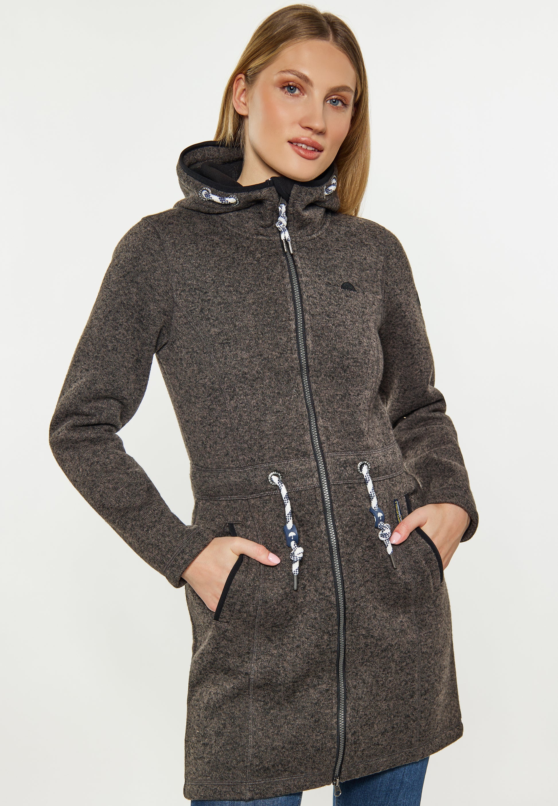 Schmuddelwedda Damen Strick-Fleece-Mantel