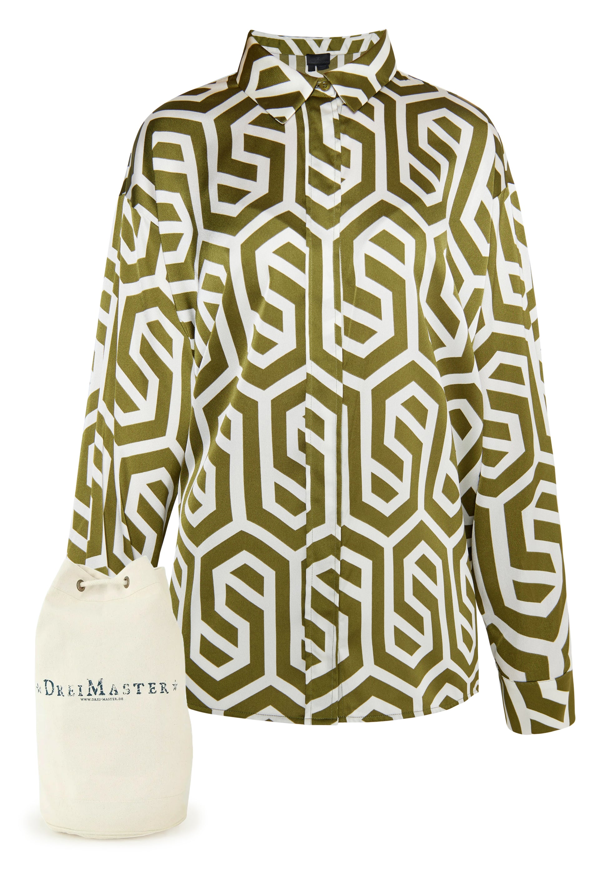 DreiMaster Klassik Kobiety koszula damska + zestaw torba na zakupy