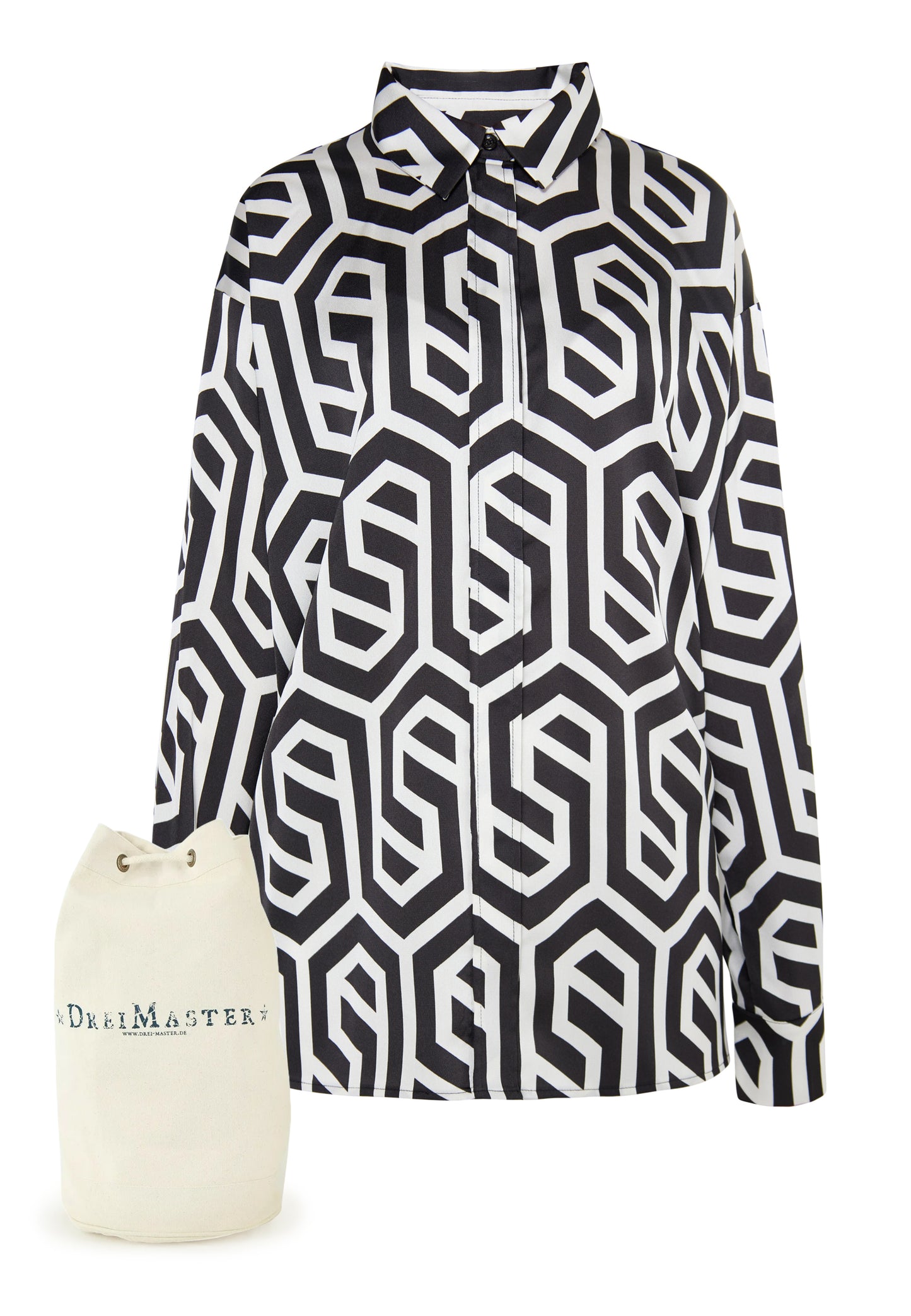 DreiMaster Klassik Kobiety koszula damska + zestaw torba na zakupy