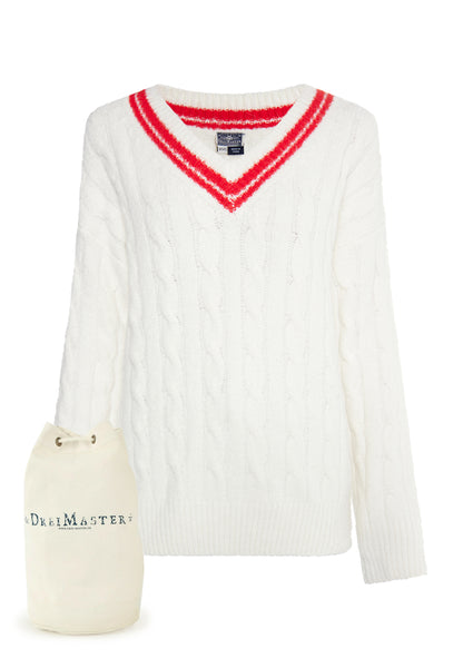 DreiMaster Maritim Kobiety sweter dziany + zestaw torba na zakupy