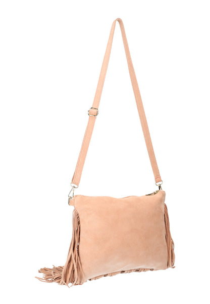 Skórzana torebka z frędzlami IZIA dla Kobiety