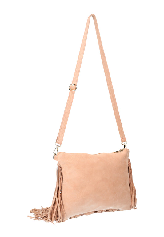 Skórzana torebka z frędzlami IZIA dla Kobiety
